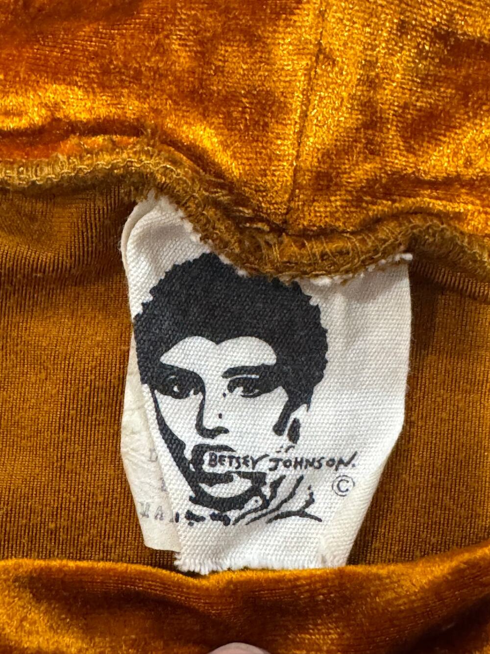 Vintage 80s Betsey Johnson Punk Label Burnt Orange Velvet Mini Skirt